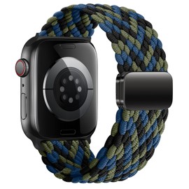 MroTech Compatible with Watch Series 10 Strap 42 mm 41 mm 40 mm 38 mm Braided Sport Nylon Strap with Magnetic Clasp for Watch Ultra SE Series 10 9 8 7 6 5 4 3 2 1 (42/41/40/38 Blue Camouflage)