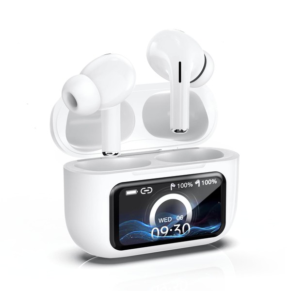 Bluetooth Wireless Earbuds, Touch Screen & ANC Noise Cancelling, Cordless