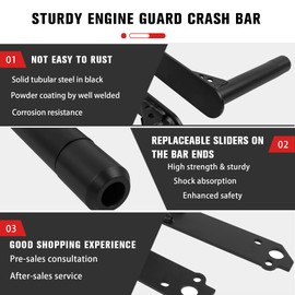 CHIFUN Engine Crash Bars for Indian Scout Bobber Twenty Sixty Rogue 100th Anniversary 2014-2024, Peg Guard Highway Steel Frame Slider Replacement for Motorcycle Fairing Falling Protection (Black)