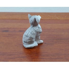 Dollhouse Kitty Cat Gray Tabby Eyes Closed Sitting 1:12 Scale Miniature Pet