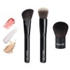 Bongkla Natural Wool Kabuki Powder Brush & Portable Face Brush Duo 3-piece set, 1 piece, cost-effective / 봉클라 천연양모 가부키 파우더 브러쉬 & 휴대용 페이스 브러쉬 듀오 3종 세트, 1개, 가심비 구성