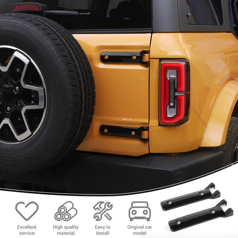 PDKLIN for Bronco Tailgate Hinge Cover Trim Black for Ford