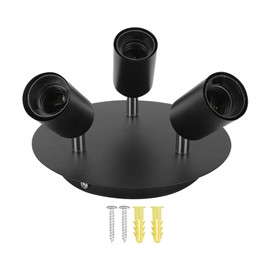 Soporte para Foco de Techo, Soporte para Foco de Techo, Base de Lámpara Ajustable Giratoria de 3 Cabezales, Soporte para Luz de Riel E27, Soporte para Lámpara de Techo para Kits