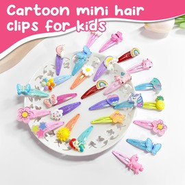 Pack of 20 Hair Clips Girls, Cartoon Design Hair Clips Girls Animals Metal Print Hair Clips for Baby Children Women, Hair Clips Girls, Hair Clips Children, Multicoloured, Hair Clips Girls