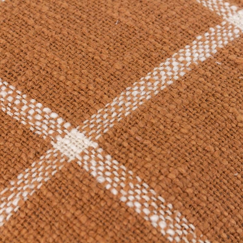 Yard Beni Check Fringed Cushion Cover, 45 x 45 cm