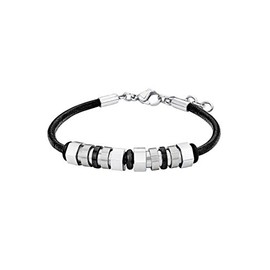s. Oliver Women's Bracelet, Leather/Stainless Steel, 21 cm