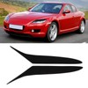 2PCS Front Headlight Eyebrow Gloss Black Decoration Soft Plastic Replacement
