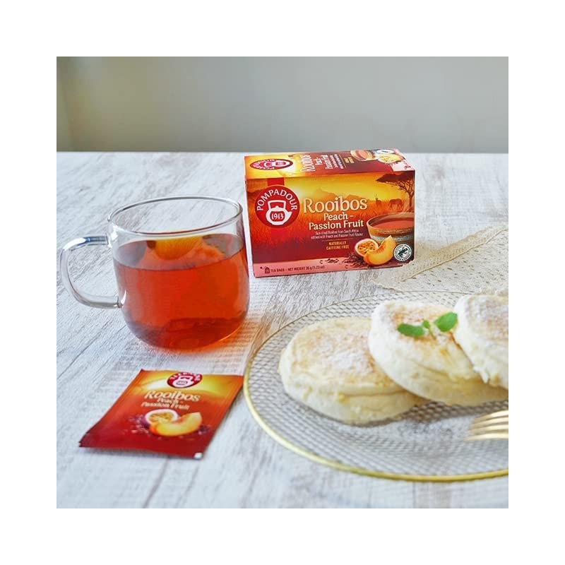 Pompadour Rooibos Tea Peach & Passion Fruit, 1 Box (20