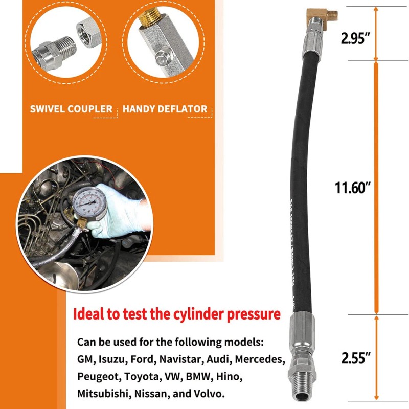 Compression Tester TU-15 Diesel Compression Tester Guage Cylinder Pressure Test