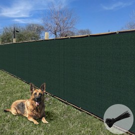 E&K Sunrise 4' x 50' Privacy Fence Screen with Grommets, Outdoor Windscreen Fence Covering Privacy Screen UV Blockage for Backyard Garden Patio, Zip Ties Included (Green)