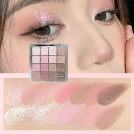 16-Colour Eyeshadow Palette | Nude, Pink & Neutral Shades | Blendable Nude & Cold Brown Shades for Natural Looks | Dark Brown Eyeshadow | Eye Makeup Palette for Women