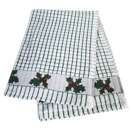 The Original poli-dri Kitchen Towel from Samuel Lamont 100% Cotton (Holly Leaves)