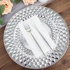 TABLECLOTHSFACTORY 6 Pack | 13" Sparkling Silver Diamond Disposable Dinner