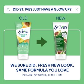 St. Ives Soft Skin Face Scrub Moderate Exoliation For Soft, Smooth Skin Avocado & Honey Dermatologist-Tested, PETA-Approved Skin Care, 100% Natural Exfoliants 6 oz 6 Count