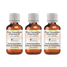 Greenwood Essential Pure Clementine Essential Oil (Citrus Clementina) Steam Distilled 100ml x 3 (10 oz)