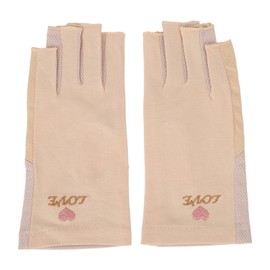 Pongnas Guantes de Manicura de Gel Anti UV, 1 Par de Guantes de Gel para Arte de Uñas, sin Dedos, Anti UV, Protegen las Manos de la Luz UV, Lámpara de(Amarillo claro), 1.0 unidad