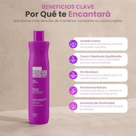 Shampoo Cronograma Fashion Gold 500 ml | Limpieza Avanzada con Tratamiento Intensivo | Prepara el Cabello para el Cronograma | Aceite de Acai Hidratante y Fortalecedor | Sin Frizz