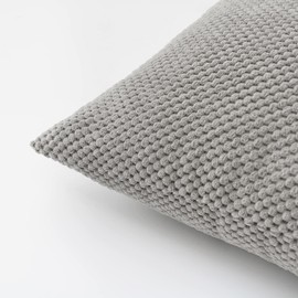 EMEMA Corduroy Cushion Cover, Decorative Granules, Sofa Cushion, Decorative Cushion Covers, Couch Cushion Cover, Throw Cushion Cover, Decorative Cushion for Couch, Sofa, Living Room, Set of 2, Light Grey, 50 x 50 cm