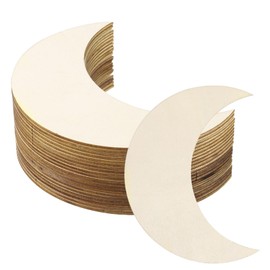 PATIKIL 4.7 x 1.8 inch Wooden Moon, Pack of 20 Unfinished Wooden Moons Cut-Outs, Natural Wooden Pieces for Christmas Craft Projects