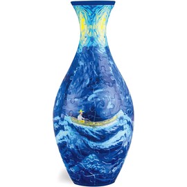 3D Puzzle Vase for Adults – 160 Piece Curved Plastic Flower Vase, DIY Crafts for Home Decor, Birthday or Housewarming Gift for Flower Arrangements