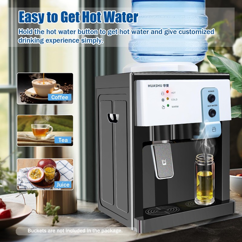Top Loading Countertop Water Cooler Dispenser 5 Gallon Electric Hot