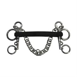 Dover Saddlery Rubber Mullen Mouth Pelham Bit, 5.5