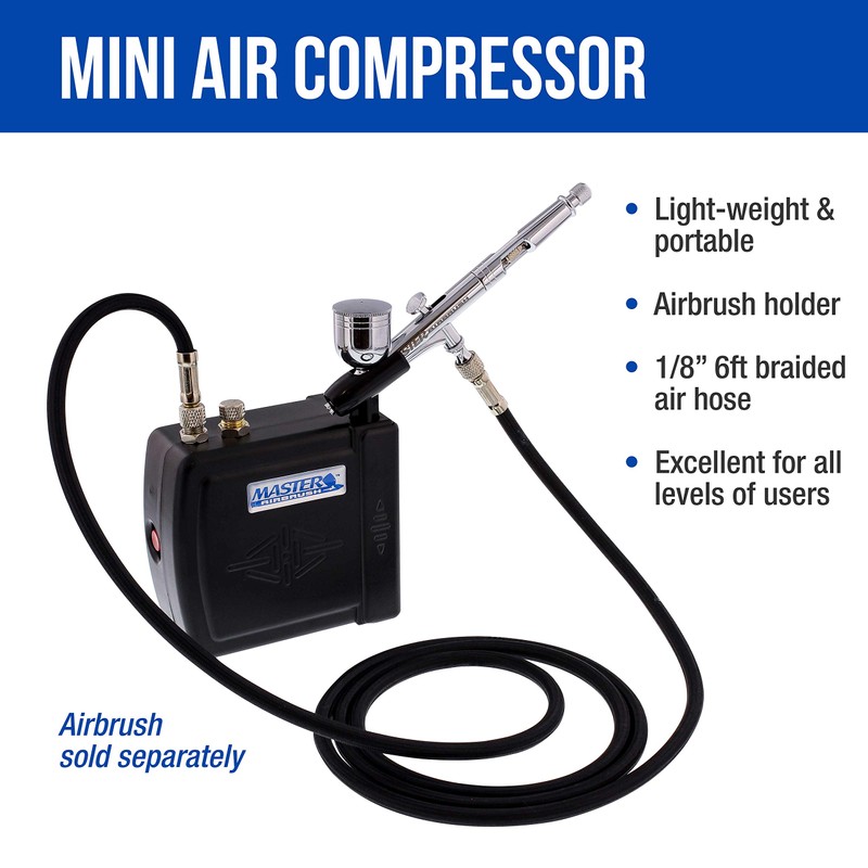 Master Model C16-B - Black Mini Airbrush Air Compressor with
