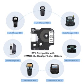 3 X Replacement for Dymo Label Maker Refills d1, 12mm x 23 Ft Compatible with DYMO D1 Label Tape, Black on White 45013 S0720530 for Dymo LabelManager 160 210D 260P 280 360D 420P PnP 220P 260P 500TS
