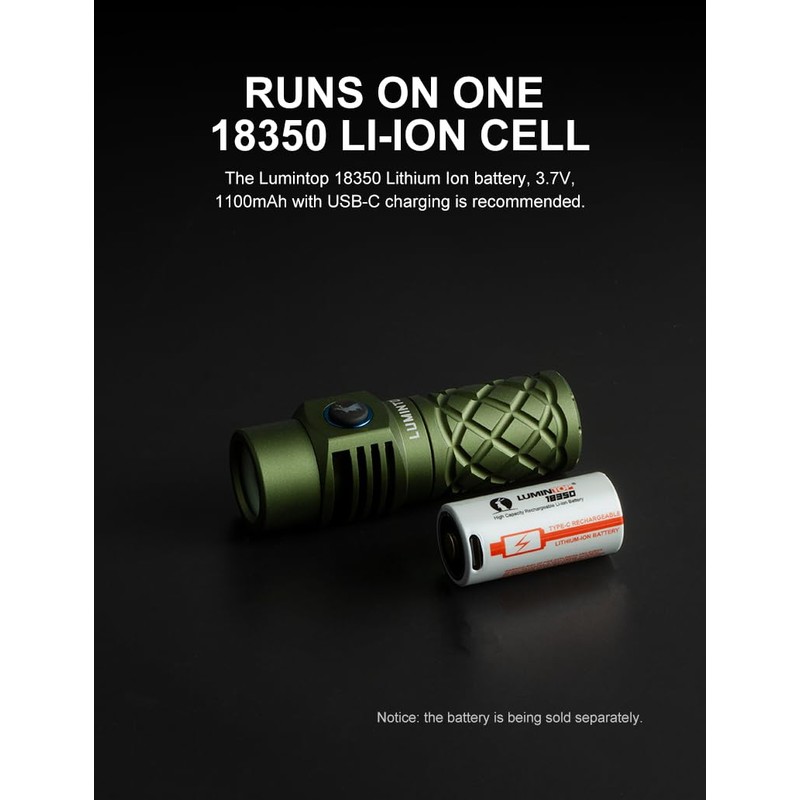 LUMINTOP Thor Mini Rechargeable LEP Flashlight - 350 Lumens, 700