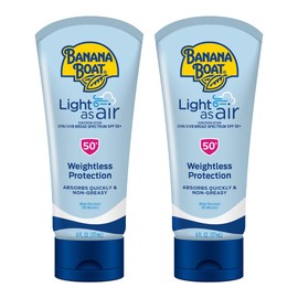 Banana Boat Light As Air Sunscreen Lotion SPF 50 Twin Pack | Lightweight & Non-Greasy Lotion Sunscreen SPF 50, Sunblock, Oxybenzone Free, 6oz each
