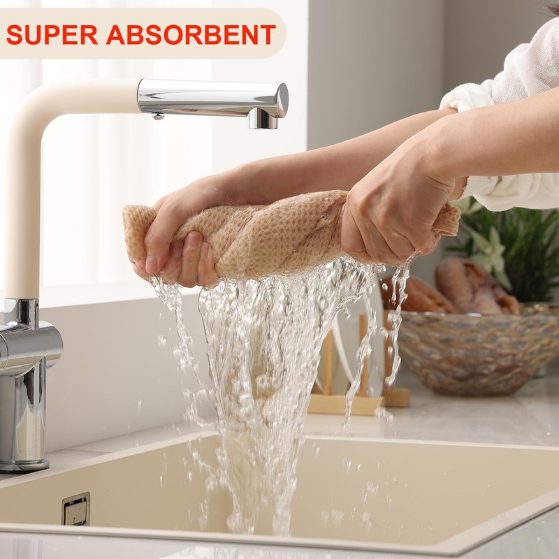 Moosfor 100% Cotton Tea Towels, Highly Absorbent Soft Dish Cloths,