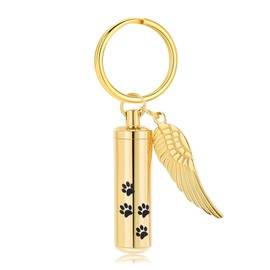 Hearbeingt Pet Cremation Jewelry Dog Cat Urn Keychain for Ashes for Women Men Keepsake Memorial Jewelry Keychain Ashes Holder