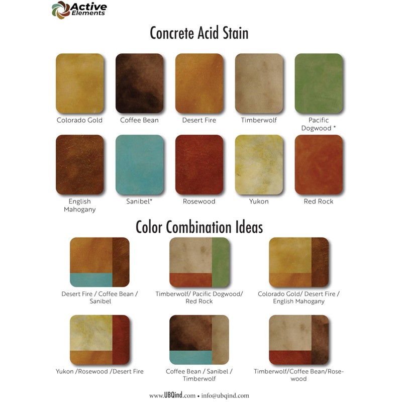 Concrete acid stain interior concrete Yukon (pale brown color) 16oz