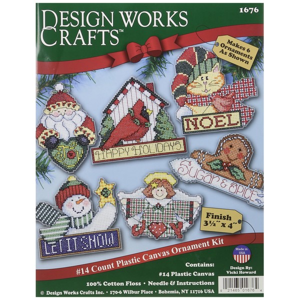 Tobin Signs of Christmas Ornaments Counted Cross Stitch Kit, 3-1/2 by 4-Inch, 14 Count