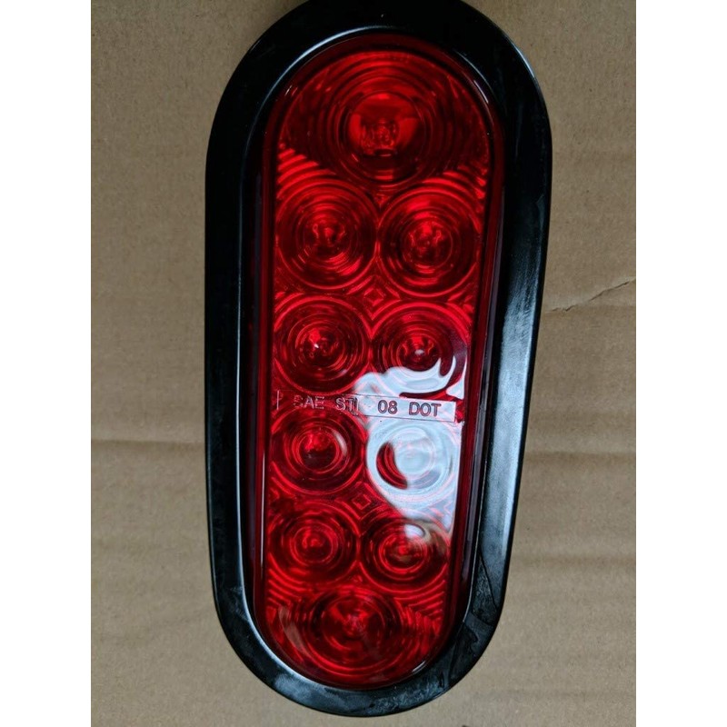 PPI (2) Red Trailer Truck LED Sealed RED 6" Oval