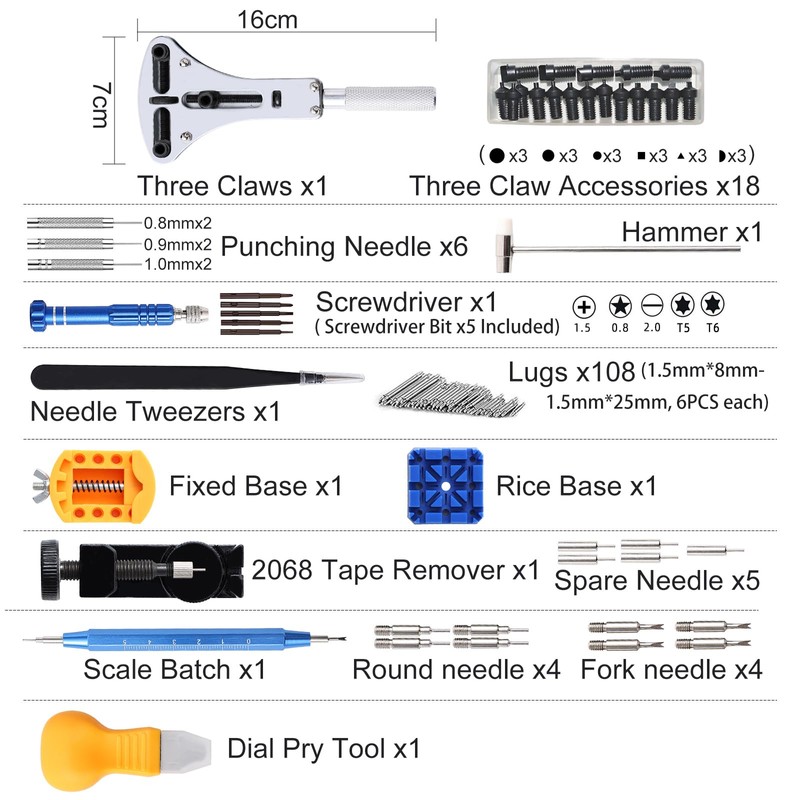 BASVII Watch Tool Set – 155 Pieces Watchmaker Tool Set