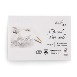 SM.LT Bristol Postcard Pad 308gsm Extra White Smooth 20 Sheets PC-20(308)/FSC
