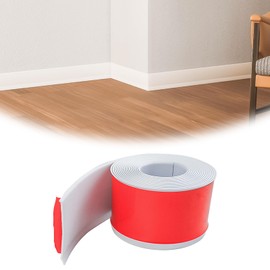 Muzata 4 Inch x 20 Feet Flexible Baseboard Molding Trim Wall Base Peel and Stick Rubber White Moulding Trim Self-Adhesive Design Vinyl Wall Base Cove Base for Indoor Decor SB03