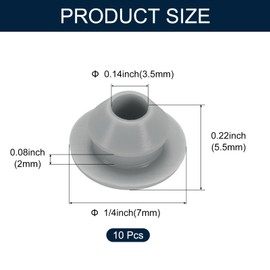 uxcell 10pcs Hole Plug 1/4 Inch (7mm) Button Plugs Fit for 7mm Hole, Snap in Locking Hole Tube Plug Gel Tube Waterproof Plug Tube Plug, Grey