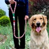 Handmade 5ft Braided Cotton Dog Leash with Unique Floral Handle,