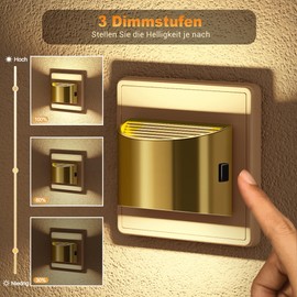 JandCase Socket Night Light with Automatic Twilight Sensor, Pack of 2 Night Light Socket, Dimmable, 3000 K Warm White LED, Ideal for Children's Room, Hallway, Bedroom, Bathroom