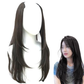 TokTech One Touch Extension, 21.7 inches (55 cm), Neckline Wig, Clip-on Type, Point Wig, Half Wig, Long, Straight Hair Extension, Extension, Hair Extension, Fashion, Smooth, Natural, Easy to Wear