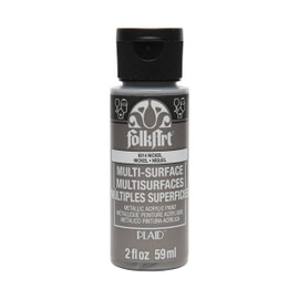 FolkArt Multi-Surface Metallic Paint in Assorted Colors (2 oz), Metallic Nickel