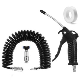 Truck Air Duster Gun Air Blow Gun with 5 m 8mm Recoil Hose Cleaning Kit for Truck and Lorry Compatible with Compressor European Connector, Dust Blowing Tool for Auto Repair/DIY Maintenance