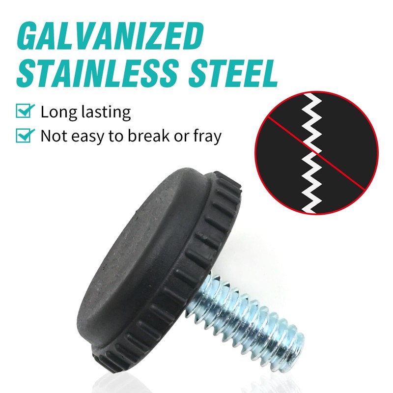 1/4-20 Stainless Steel Adjustable Furniture Levelers Screw in Threaded Leveling