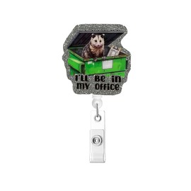 Funny I'll Be in My Office Badge Reel, Cute Work Badge Holder with Retractable Clip, Pediatric Badge Buddy, Nursing Student RN LPN CNA MA Medical Worker Teacher Doctor ID Name Badge Clip Accessories