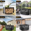 facka 40 Inch Firewood Rack Outdoor with Cover, Metal Wood