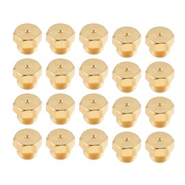 Yetaha Pack of 20 Brass Jet Nozzles, Universal Gas Jet Nozzles for LPG Propane Gas Burner, LPG Gas Pipe Water Heater, DIY Burner Parts (M5 x 0.5 mm/0.68 mm)
