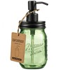 Amolliar Green Glass Mason Jar Liquid Soap Dispenser, 16OZ, Black