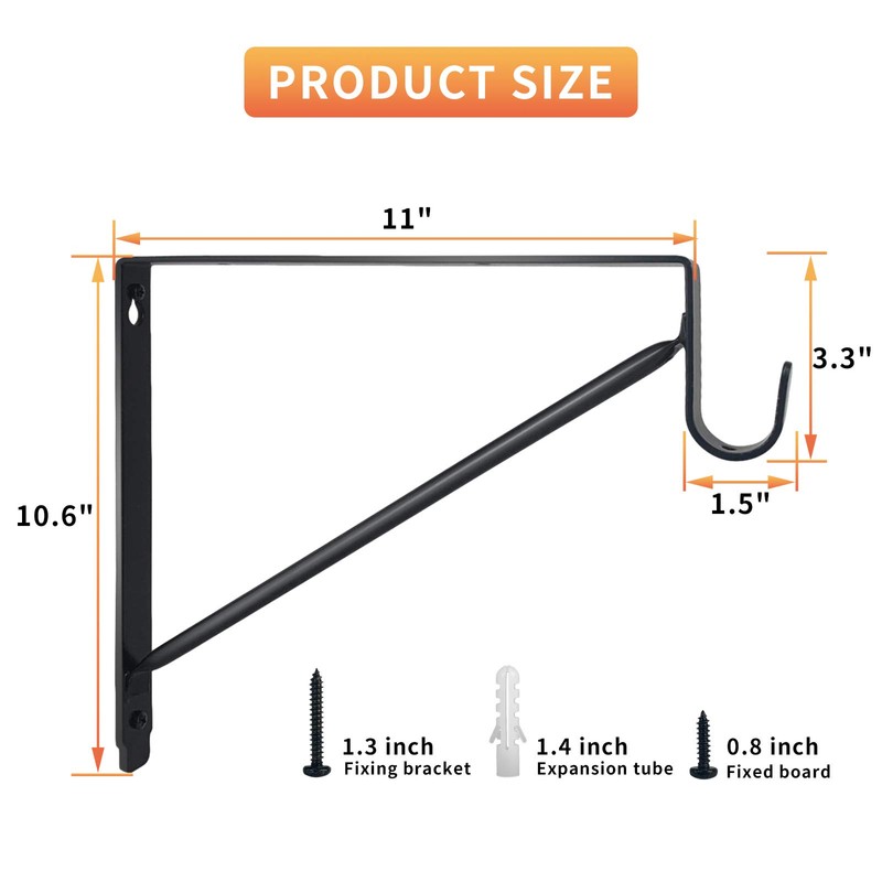 4 Pack Heavy Duty Closet Shelf & Rod Brackets,Closet Rod